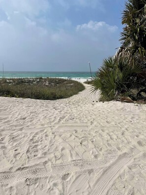 Beach access one block from parking spots
