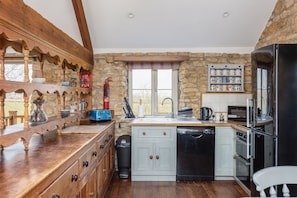 Well equipped kitchen on first floor.