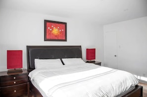 King size bed in master bedroom