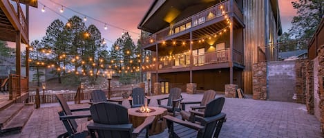 multiple firepit hangout terraces between homes