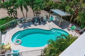 Private pool with lounge chairs.