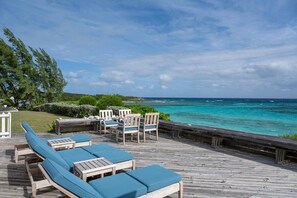 Lounge on the expansive deck while taking in the stunning ocean views