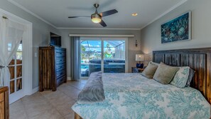 Guest Bedroom with Queen size bed and workspace
