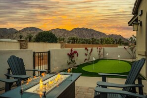 Loaded backyard with gorgeous views