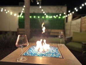 Backyard patio firepit