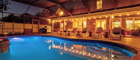 As the sun is setting and the stars begin to twinkle in the sky you know it's time for a night dip in the pool.