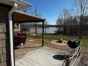 looking at lake ,just past the front door entrance