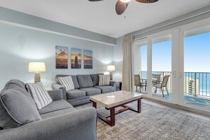 Laketown Wharf 1416 Living Area with Gulf Views