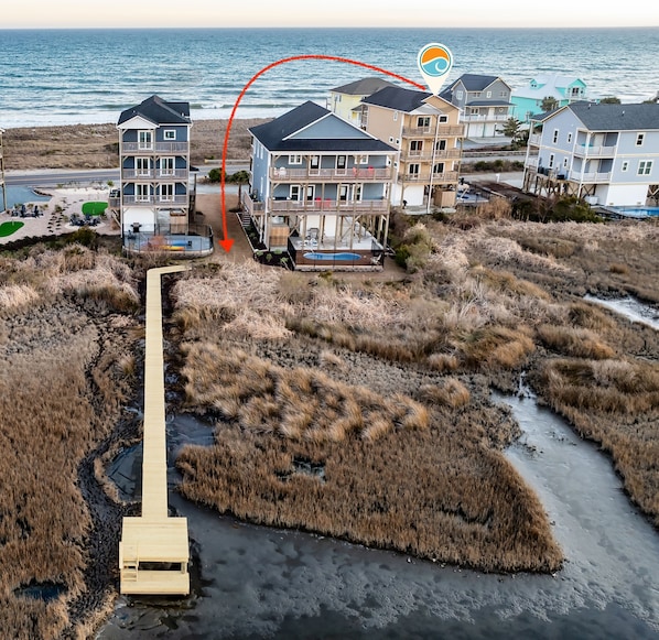 Ocean views poolside and ask about shared dock permission