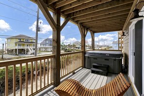 Enjoy the hot tub and beautiful ocean views from one of the many decks