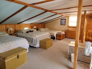 Loft bedroom (with our Beagle)