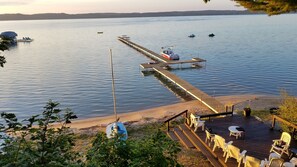 Crystal clear water beckons you to swim off the dock