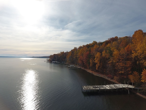 Enjoy 800 ft of access to Cayuga lake (please note the docks pictured are not available for guest use)