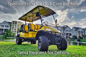 Rent a LSV 6-Seater Golf Cart from our partner. Ask about our Discount Offer
