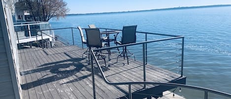 Top patio with panoramic lake views