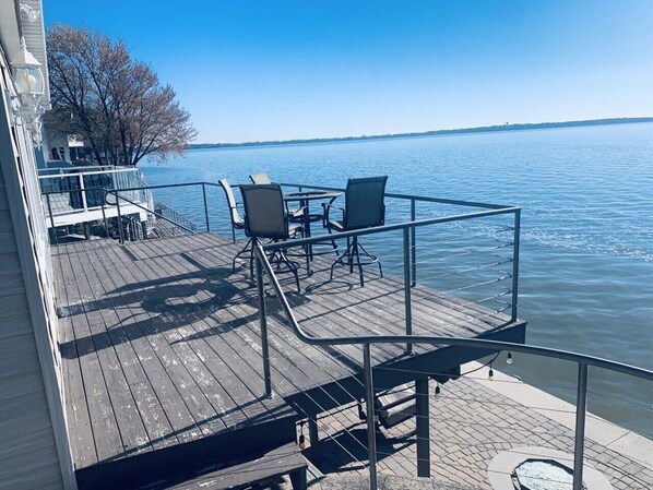 Top patio with panoramic lake views