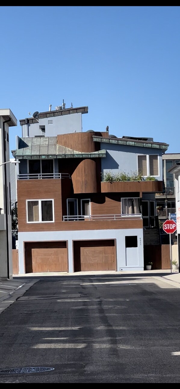 Street side view of the house