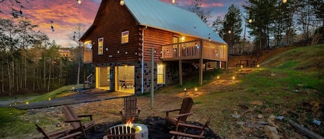 Imagine your fun family cabin get away. Warm up by the campfire and toast some marshmallows!