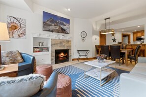 Living room with fire place