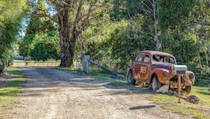 You will be greeted by our speed demon at the front of the property.