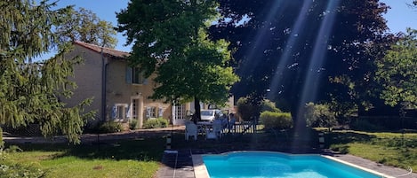 House from pool area
