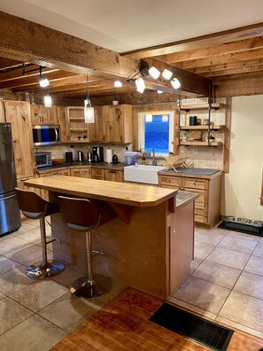 Kitchen with beautiful hand planed cabinets