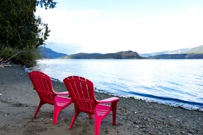 Relax at the beach which is a three-minute walk from your door.