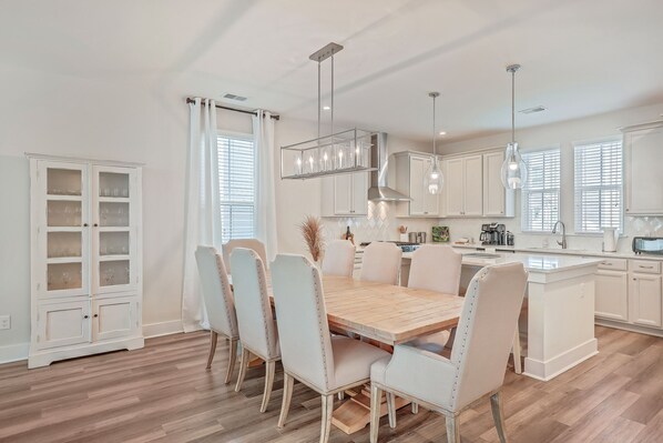 Luxurious kitchen with all cooking utensils, oil, spices, coffee, sugar, cream
