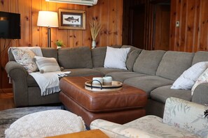 Cozy Living Room overlooks the lake. 