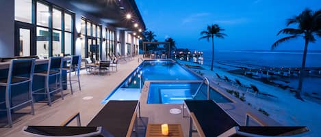 Heated spa and pool deck for late night swims. 