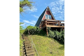 View of cabin from the river