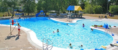 Outdoor pool across the street! 30 second walk. $5/person for day pass.