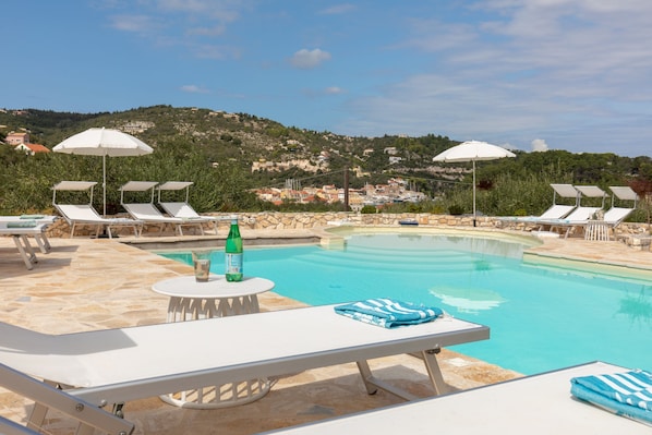 Sun loungers and sun umbrellas