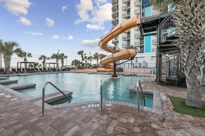 🌊 Ready to trade the beach for the pool? Enjoy exciting water fun at The Caribbean — zip down the Pirate’s Plunge, explore the Silly Submarine, or float along a lazy river. 🏴☠️🚀