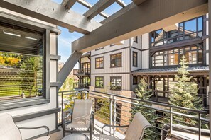 The spacious private balcony located off of the living area is perfect for warm afternoons year round.