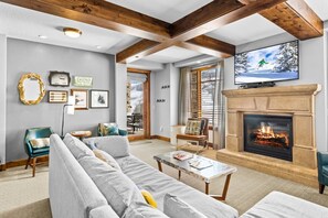 Cozy up to the warm fire after a day of skiing