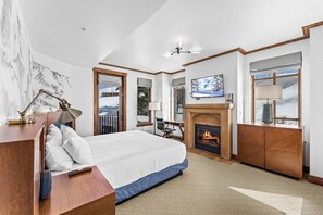 warm your feet by the fireplace before you slip into this comfortable bed a great night sleep