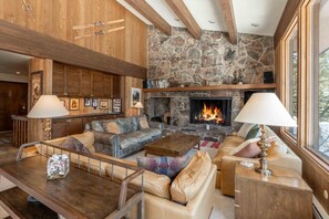 Large, high ceiling living area