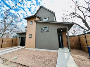 Front entry and parking