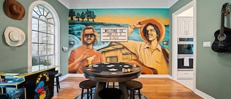 Mural Arcade Room with 2 Person Ms. Packman & Big Buck Hunter + Poker Table...