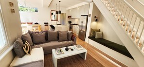 Living room located on the entry level -reverse cycle air conditioning