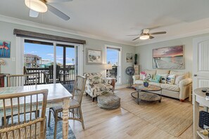 Spacious living room - Spacious living room with sofa sleeper.