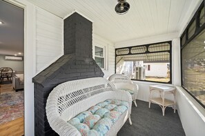 Cozy Screened Porch just off Living Area.