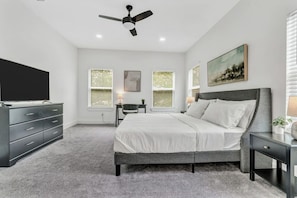 As you enter the bedroom, the sophisticated decor and plush bedding create a space where you can truly unwind.