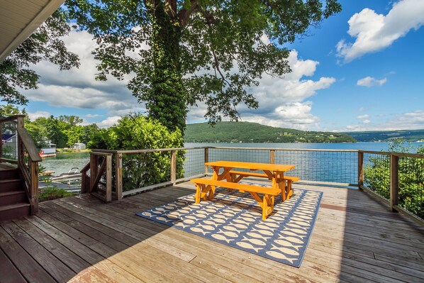 Lower level deck view with propane grill