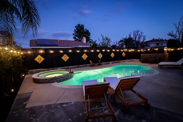 enjoy the pool and jacuzzi