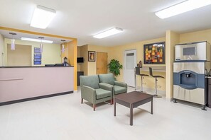 Stylish lobby with 24/7 front desk available