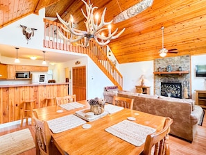 You will love the rustic decor making you feel right at home in our cabin!