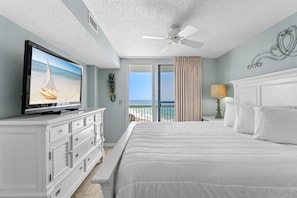 King Bedroom with Gulf View and Balcony Access