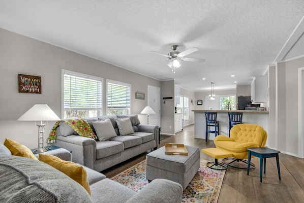 Living room to kitchen view